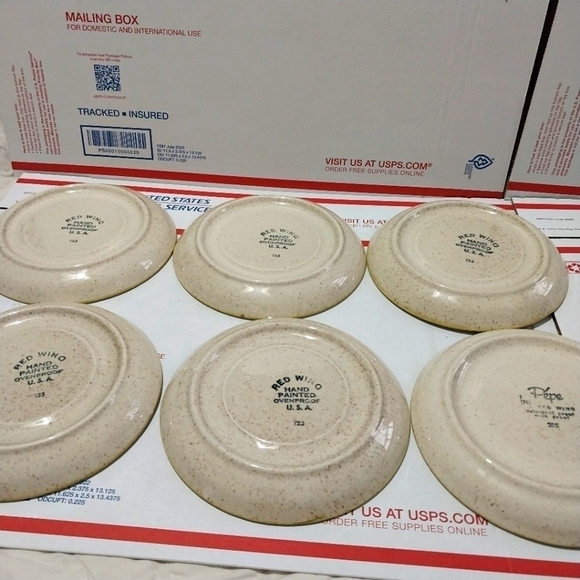 PÉPE Pattern By Red Wing Mid-Century China Saucer Plates (Set Of 6) 1962-1963 - Picture 6 of 6